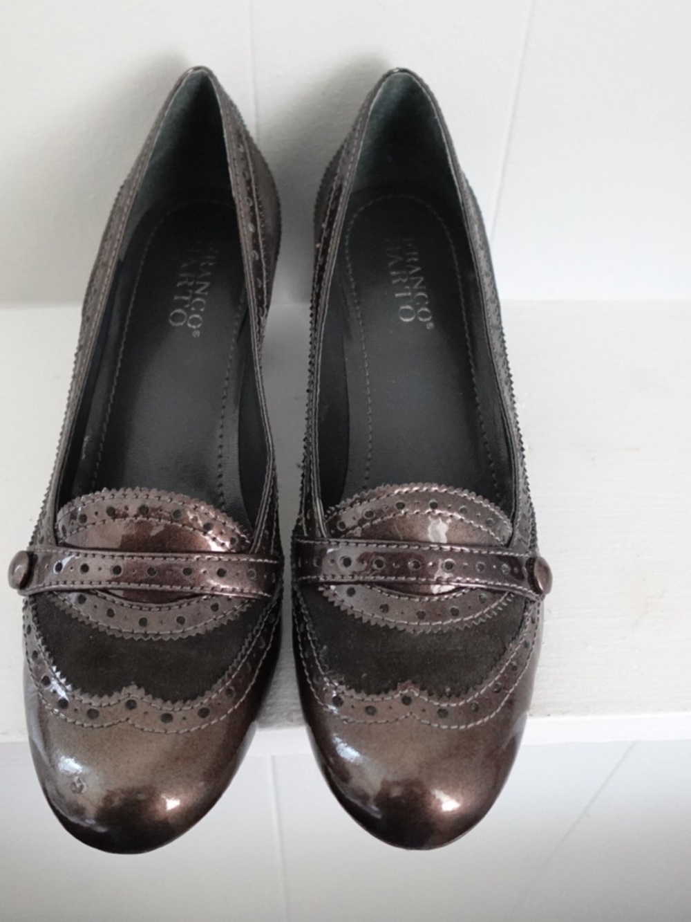 Franco Sarto Metallic Bronze Penny Loafers Size 8